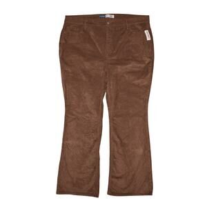 OLD NAVY NEW $49 Higher High Rise Flare Leg Brown Corduroy Pant Size 22